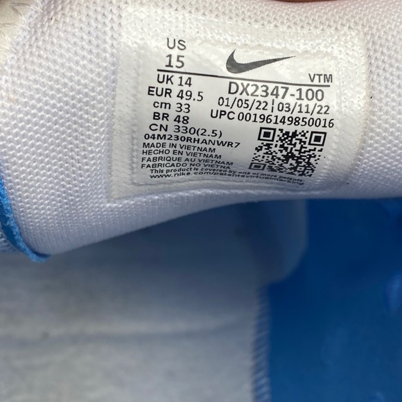 Nike Shoes Air Max 270 Mens 15 White Blue Orange AH8050-106 Running Sneakers - Picture 10 of 10